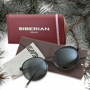 🇺🇸Real Glass Lenses Round BLACK Standard 52mm Sunglasses Men/Women